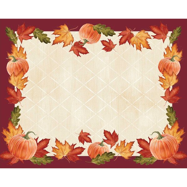 Creative Converting 12" x 15" Leaves and Pumpkin Placemats PK144, 144PK 860300